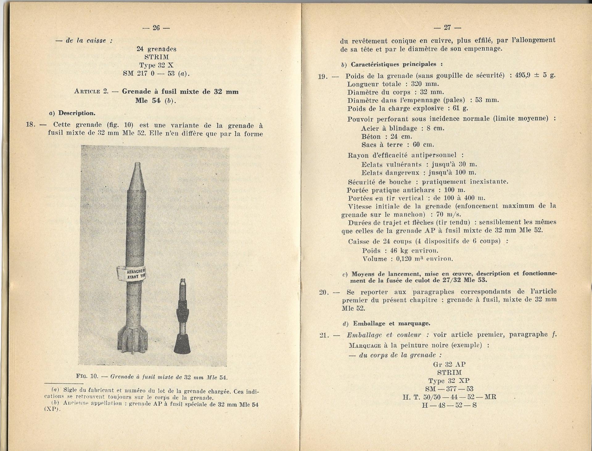 Grenades a fusil 1957 p26 27