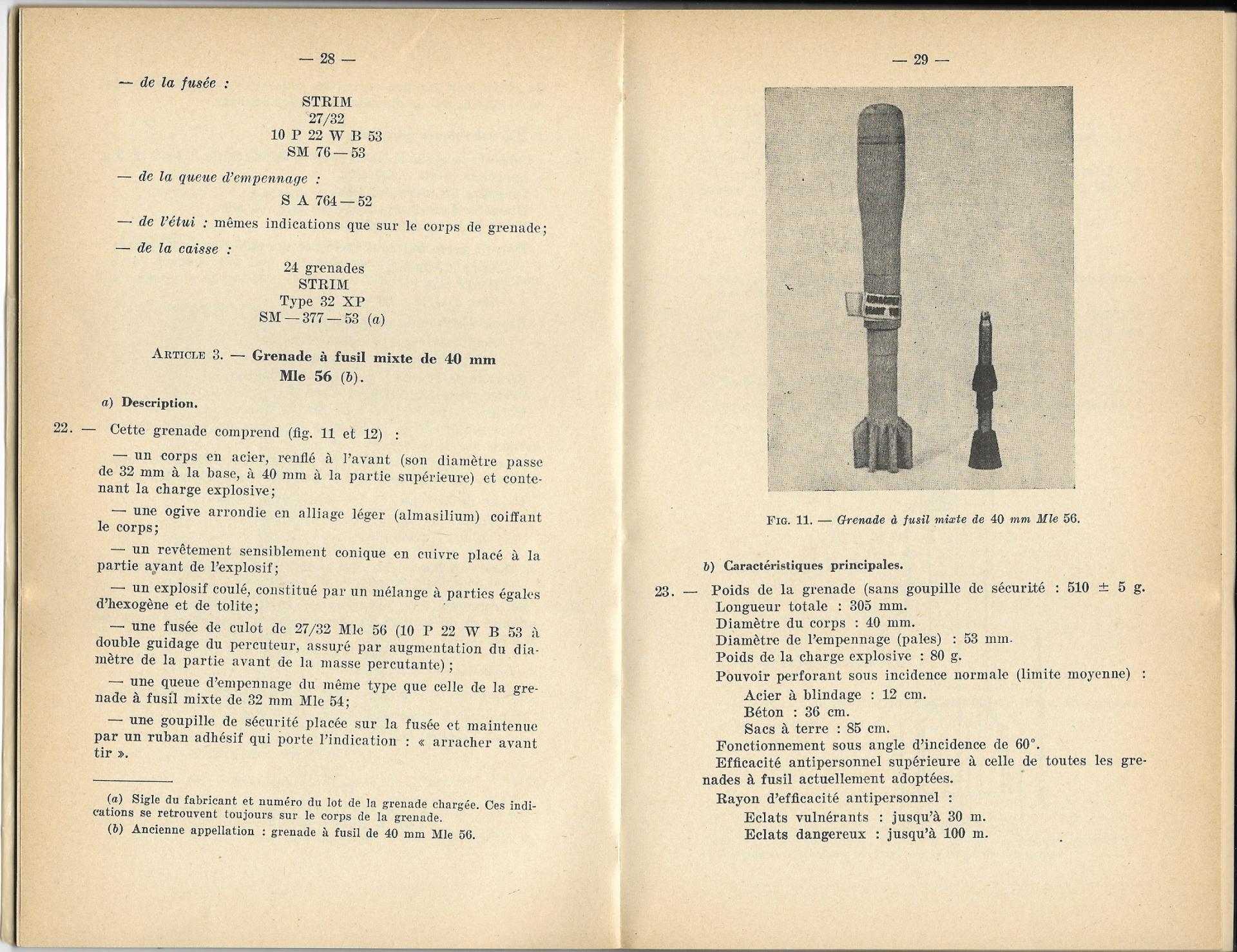 Grenades a fusil 1957 p28 29