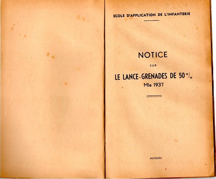 Notice lance grenade mle 37 1947 2
