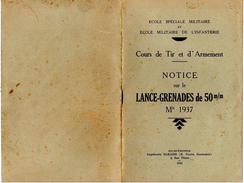 Notice lance grenade mle 37 1